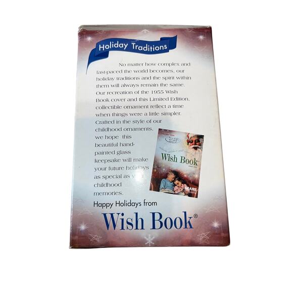 Vintage Wish Book Holiday Sears 2000 Santa glass ornament reading to children 5" - Picture 7 of 7